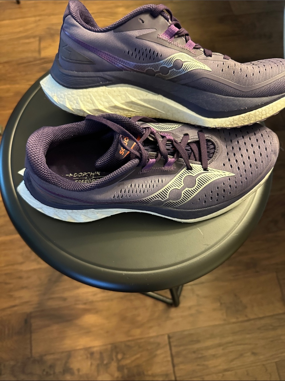 Saucony Women's Purple Lace-Up Running Sneakers with White Accents